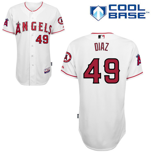 Jairo Diaz #49 MLB Jersey-Los Angeles Angels of Anaheim Men's Authentic Home White Cool Base Baseball Jersey